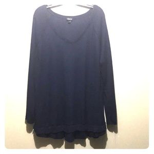 Torrid Navy Waffle Knit Long Sleeve Tunic sz 3